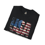 Patriotic Unisex Softstyle T-Shirt - "USA" & History Quote Design - EqualiTees.Me