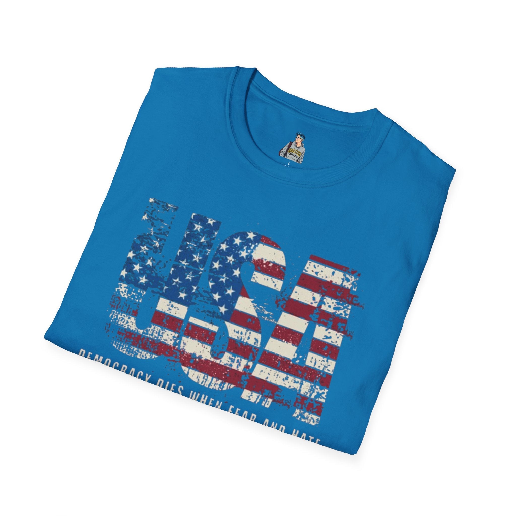 Patriotic Unisex Softstyle T-Shirt - "USA" & History Quote Design - EqualiTees.Me