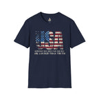Patriotic Unisex Softstyle T-Shirt - "USA" & History Quote Design - EqualiTees.Me
