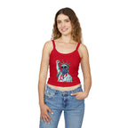 Patriotic Women's Spaghetti Strap Tank Top - Stand With Her Statue of Liberty Design - EqualiTees.Me