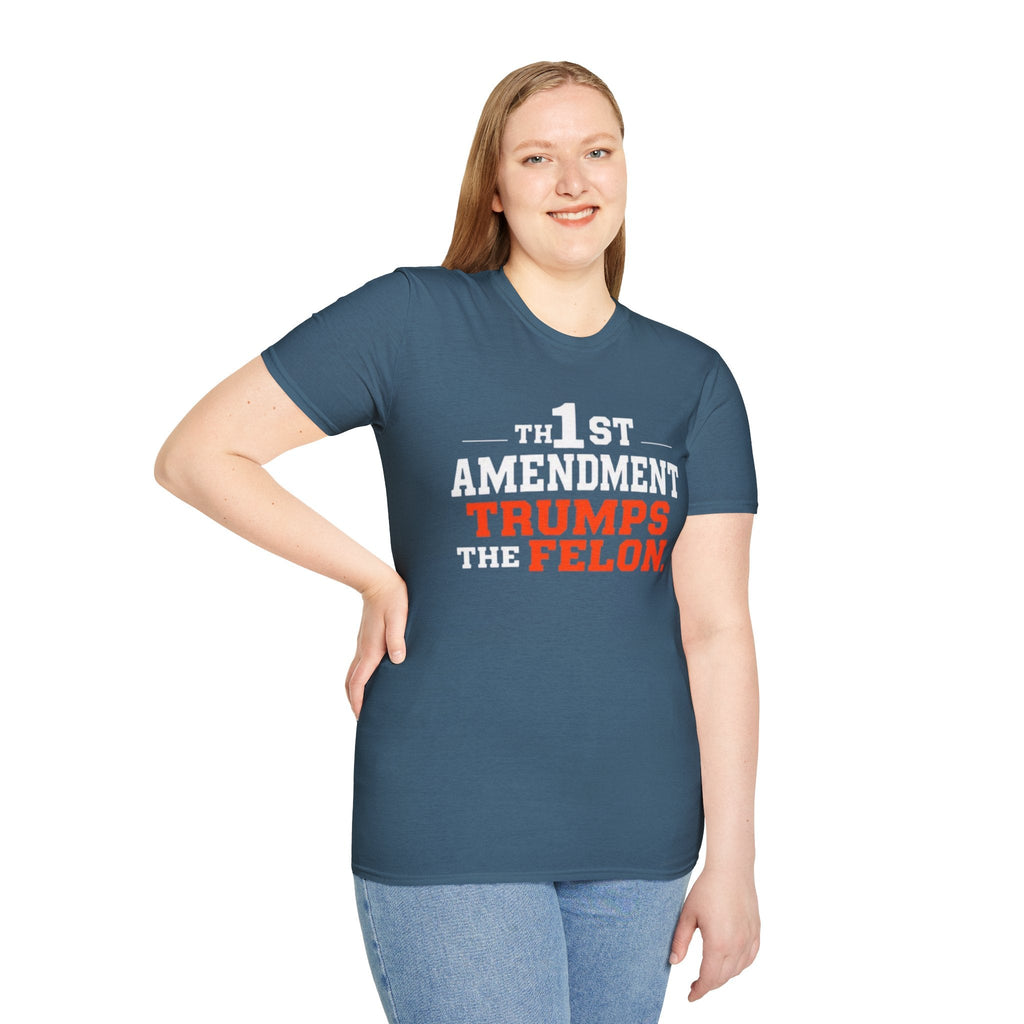 Political T-Shirt - 1st Amendment Trumps the Felon - EqualiTees.Me