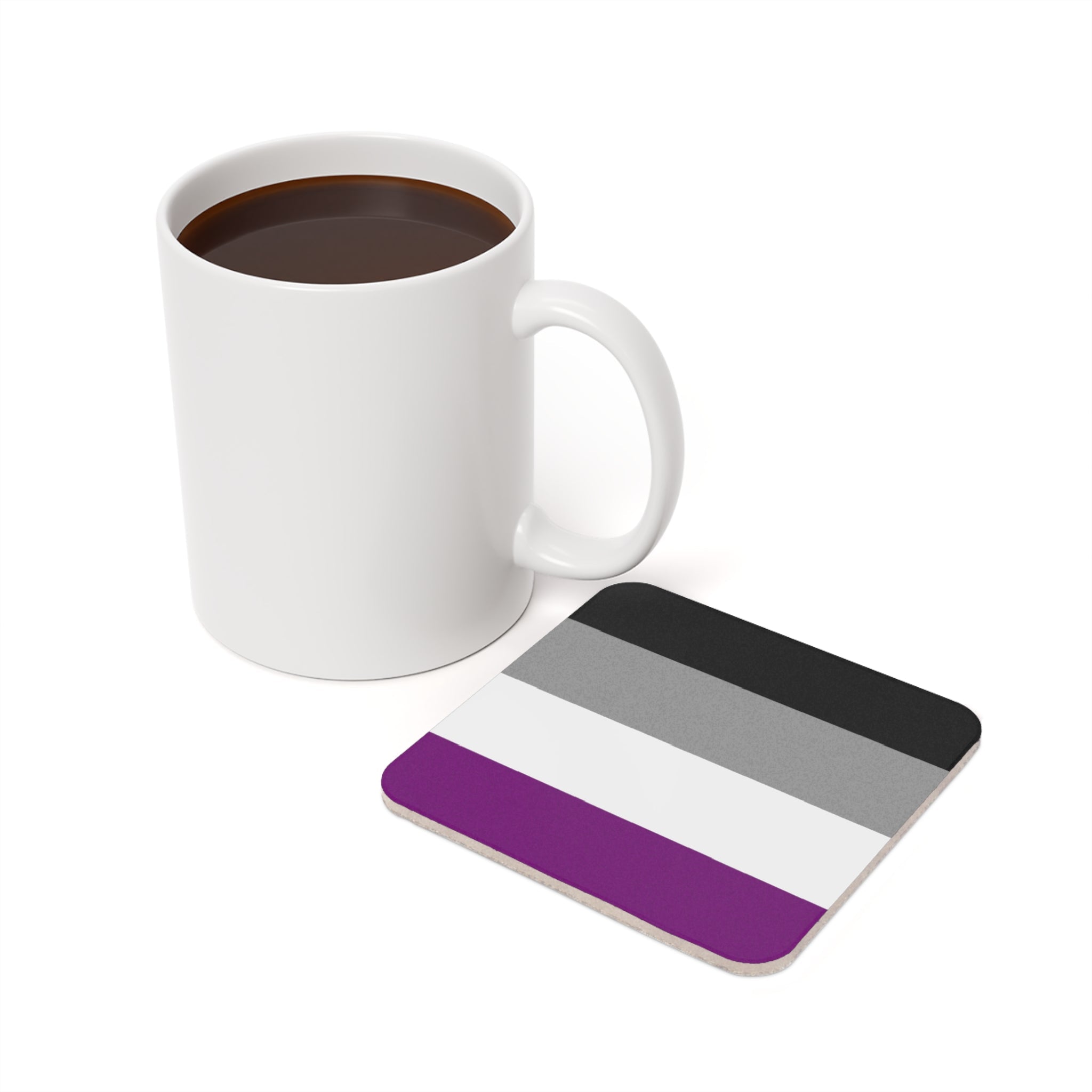 Pride Cork Back Coaster - Asexual Flag Design | Perfect for Home Decor & Gifts - EqualiTees.Me