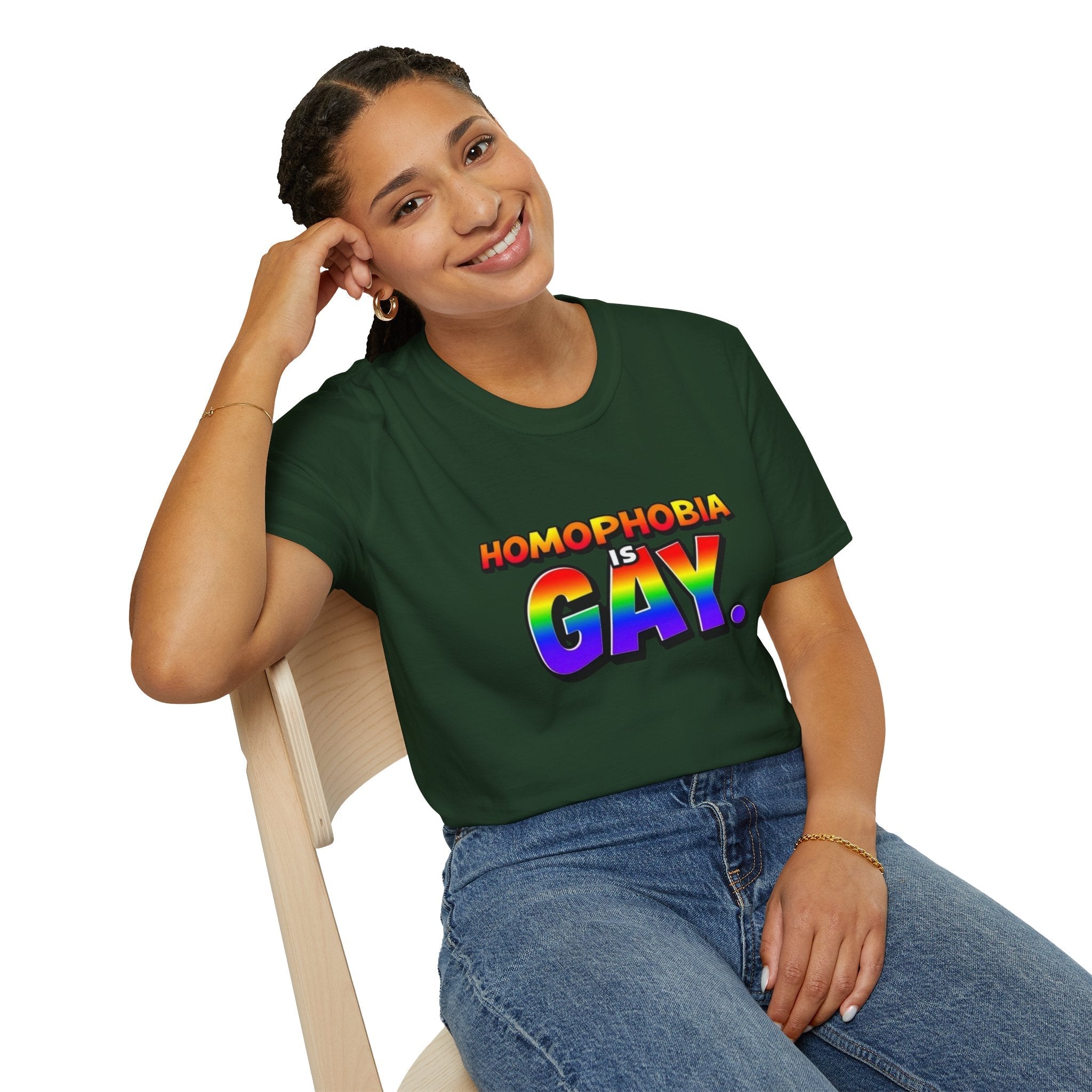 Pride T-Shirt, Homophobia Is Gay Unisex Softstyle Shirt - EqualiTees.Me