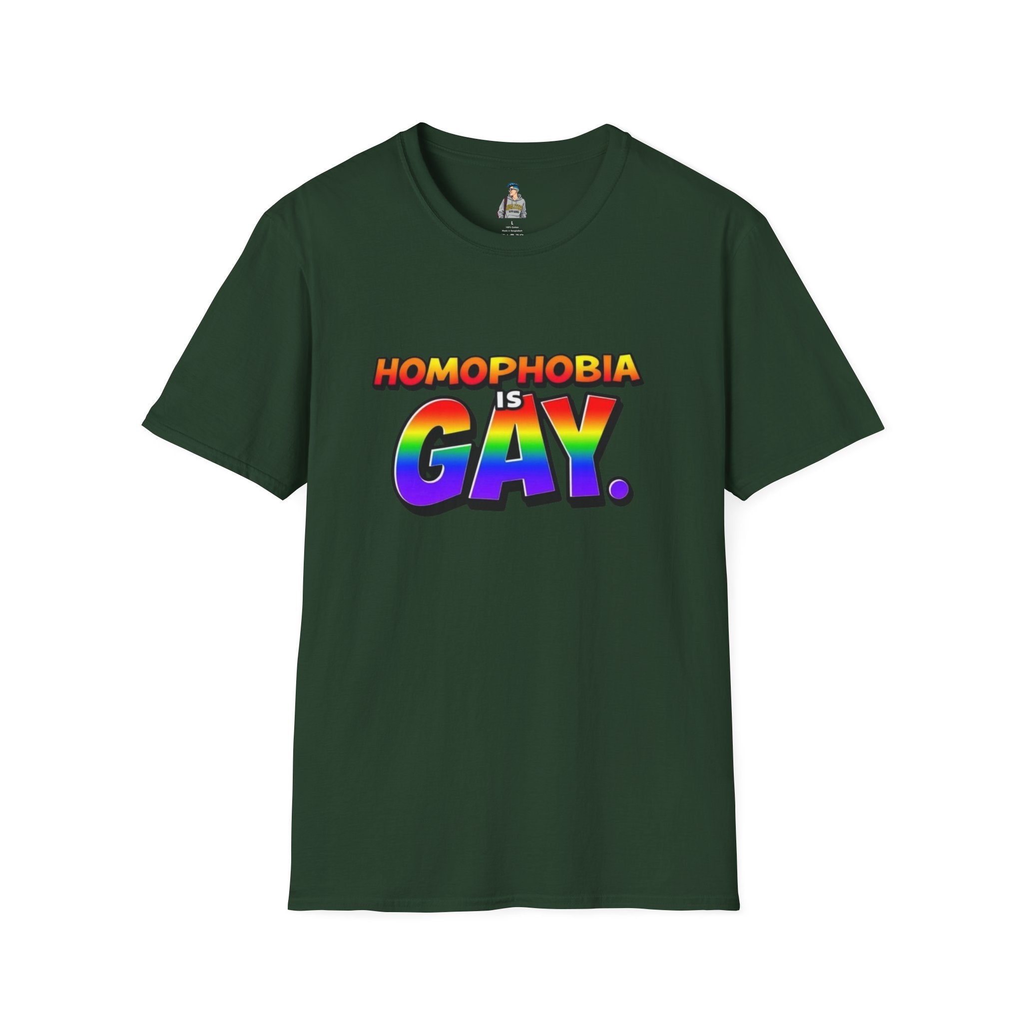 Pride T-Shirt, Homophobia Is Gay Unisex Softstyle Shirt - EqualiTees.Me