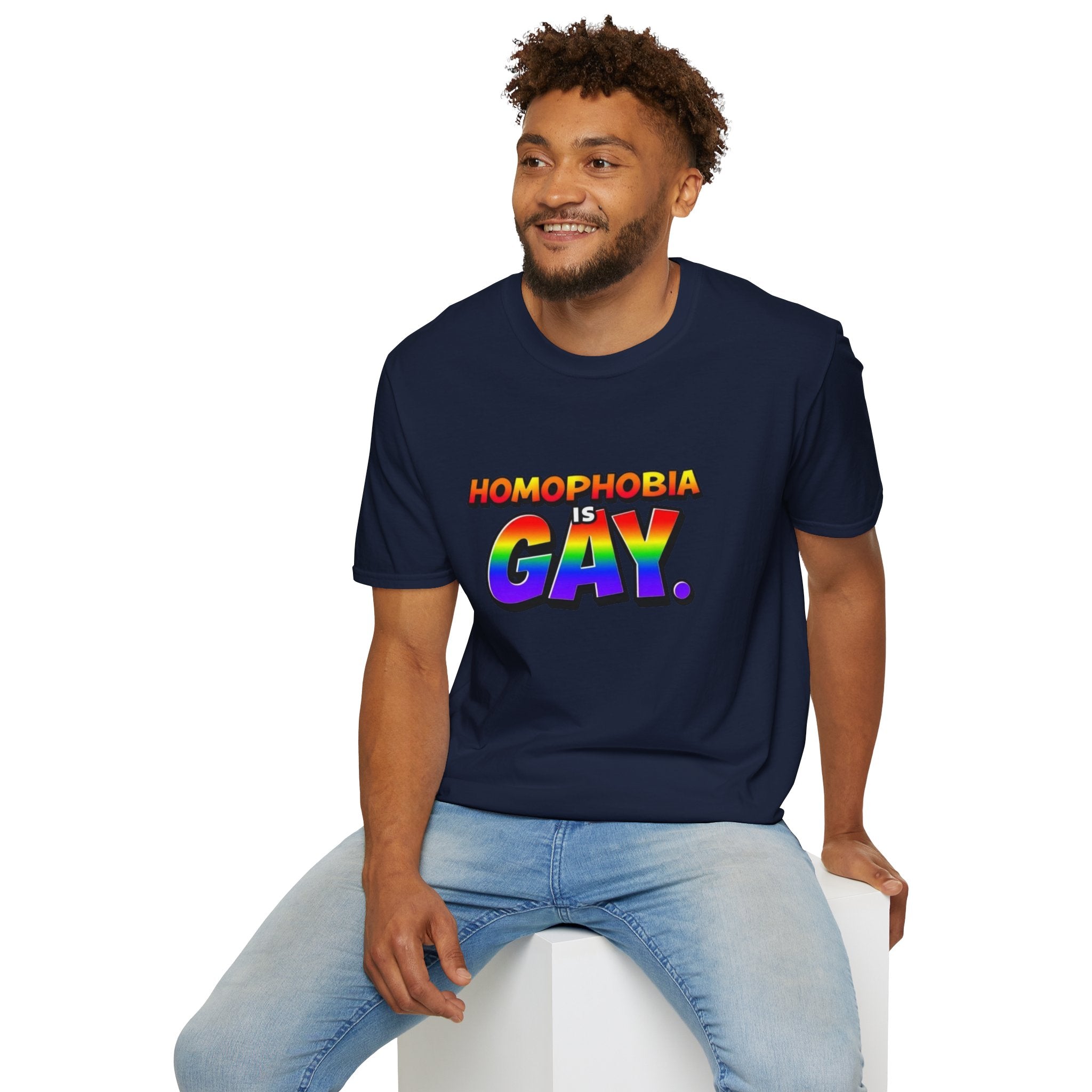 Pride T-Shirt, Homophobia Is Gay Unisex Softstyle Shirt - EqualiTees.Me