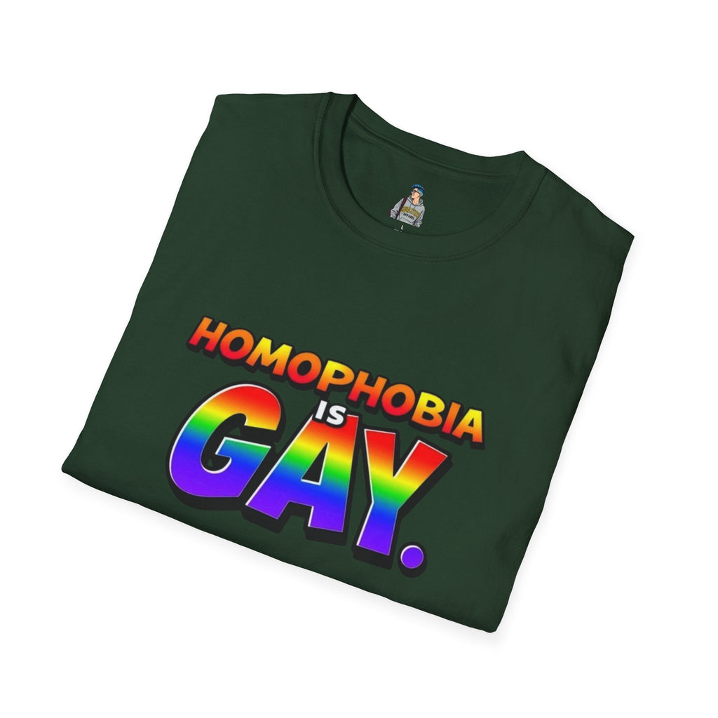 Pride T-Shirt, Homophobia Is Gay Unisex Softstyle Shirt - EqualiTees.Me