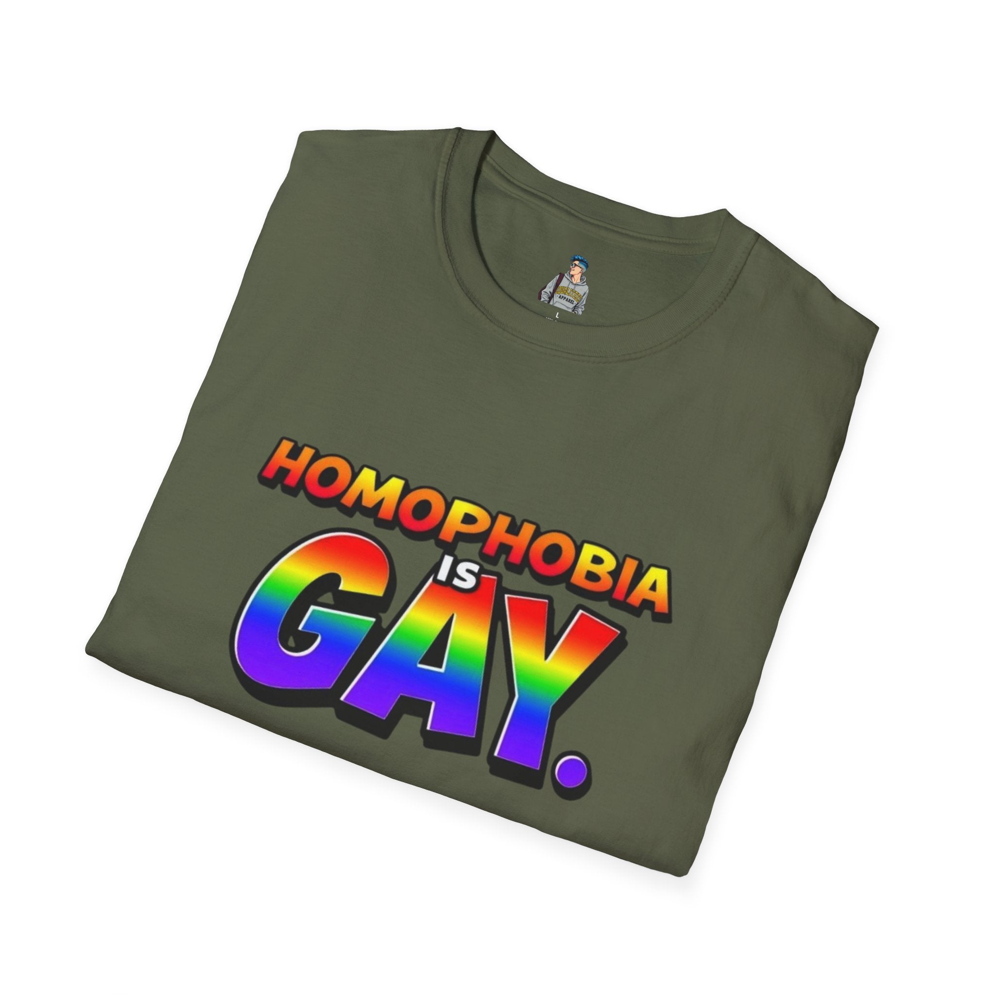 Pride T-Shirt, Homophobia Is Gay Unisex Softstyle Shirt - EqualiTees.Me