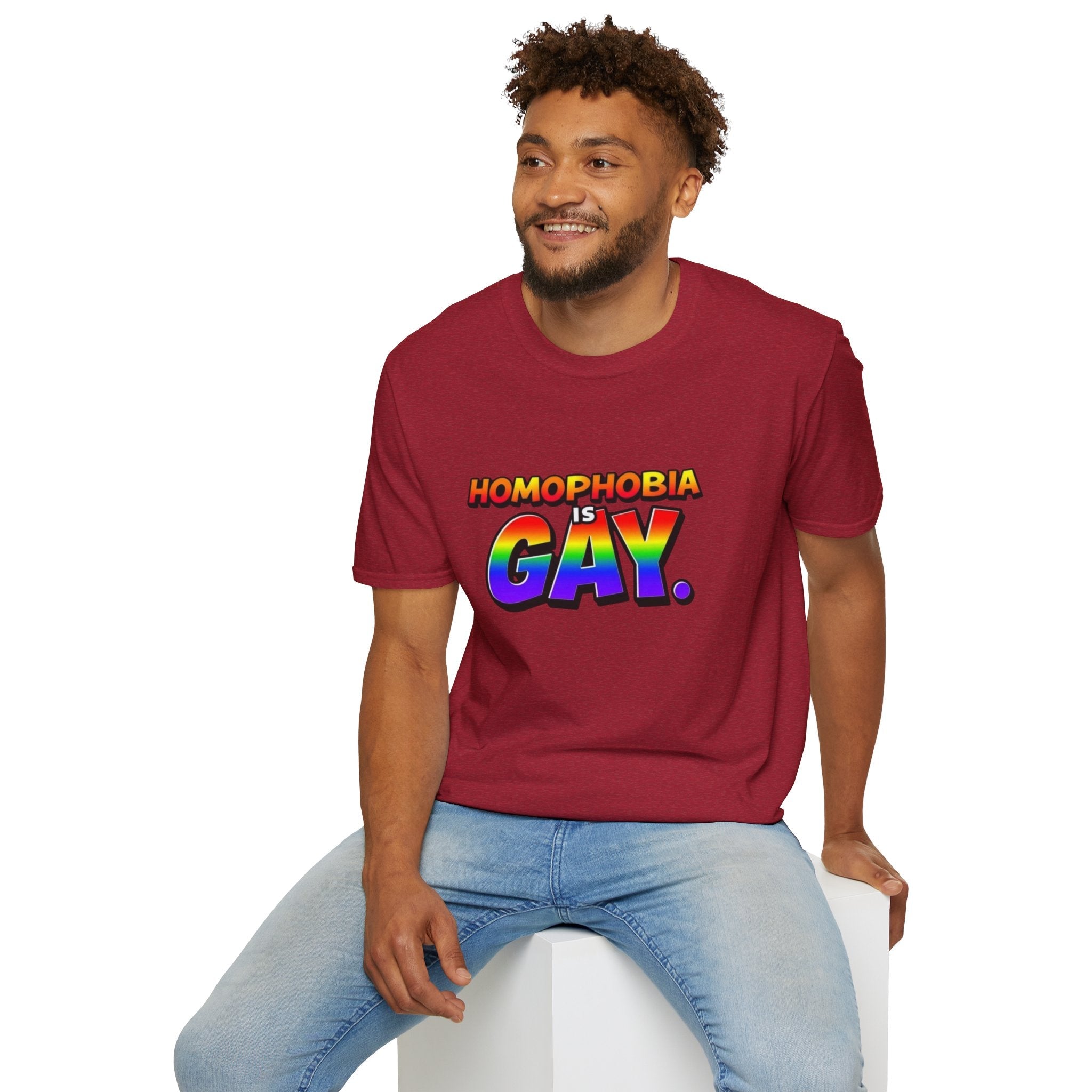 Pride T-Shirt, Homophobia Is Gay Unisex Softstyle Shirt - EqualiTees.Me