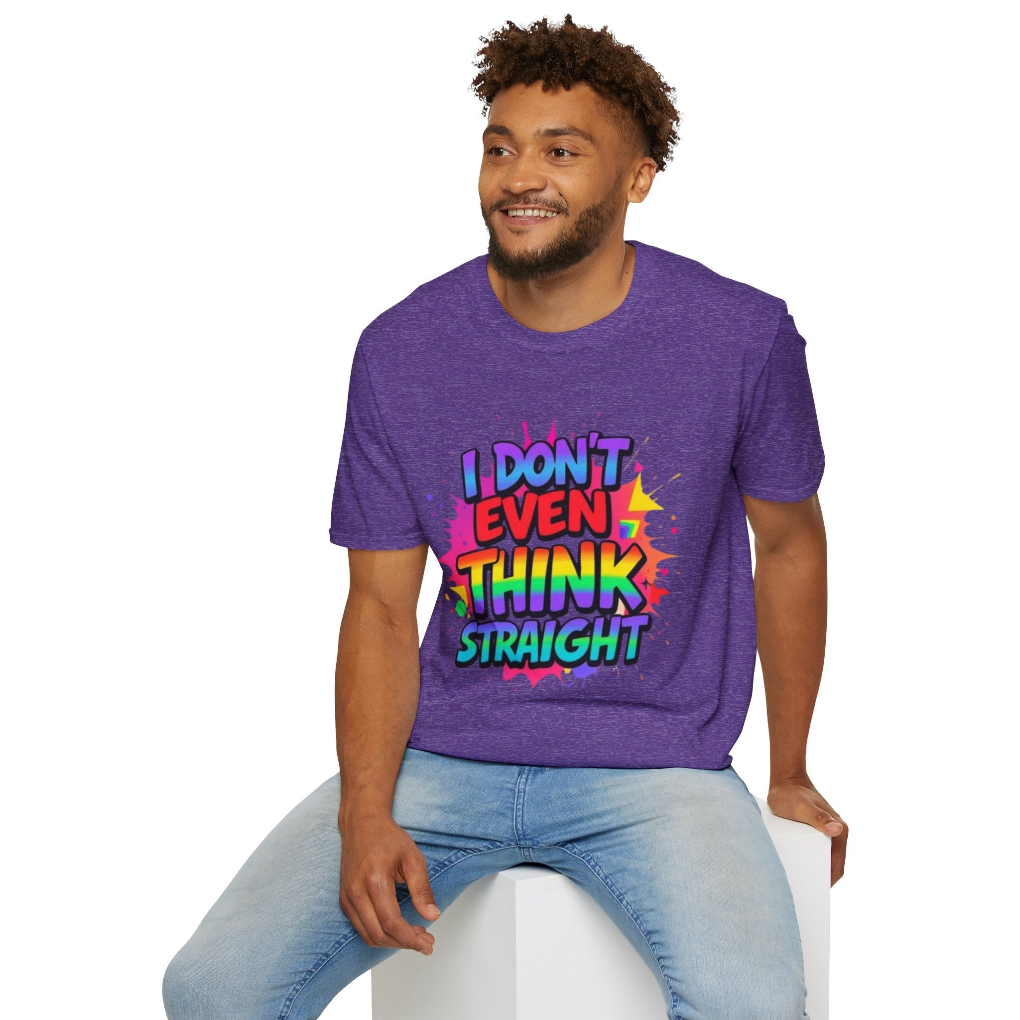 Pride T-Shirt, Unisex Graphic Tee, "I don't even think straight" - EqualiTees.Me