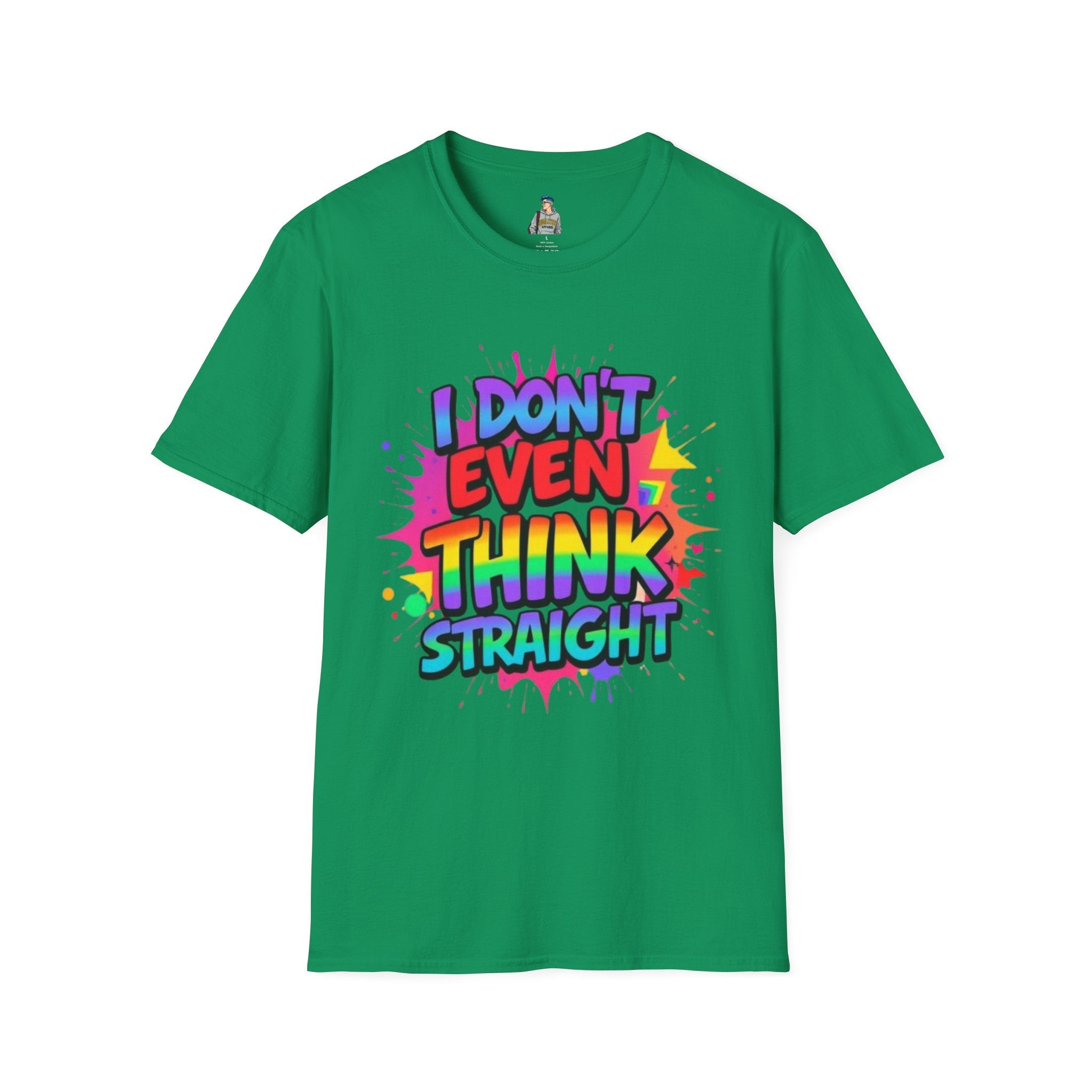 Pride T-Shirt, Unisex Graphic Tee, "I don't even think straight" - EqualiTees.Me