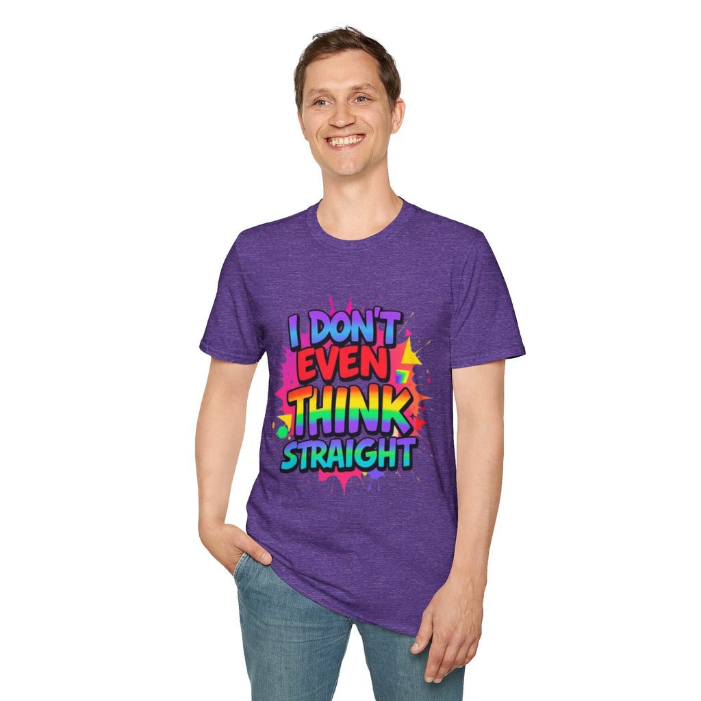 Pride T-Shirt, Unisex Graphic Tee, "I don't even think straight" - EqualiTees.Me