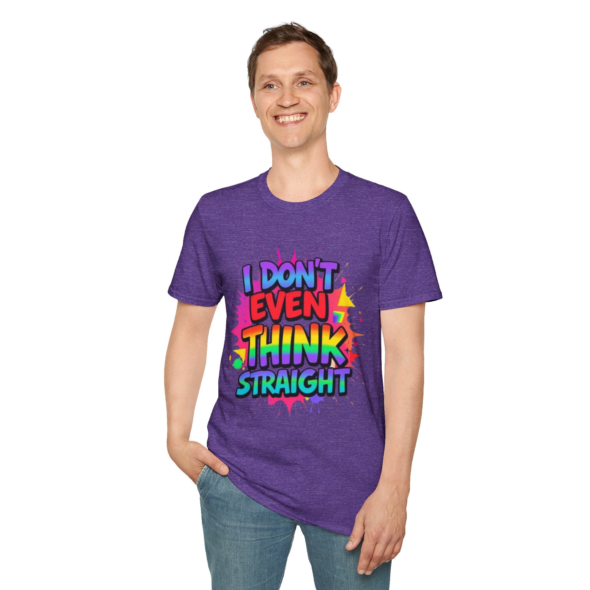 Pride T-Shirt, Unisex Graphic Tee, "I don't even think straight" - EqualiTees.Me