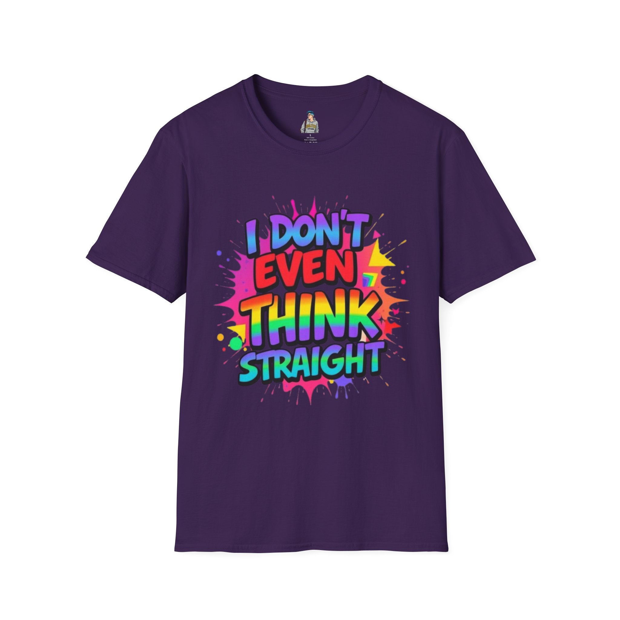Pride T-Shirt, Unisex Graphic Tee, "I don't even think straight" - EqualiTees.Me