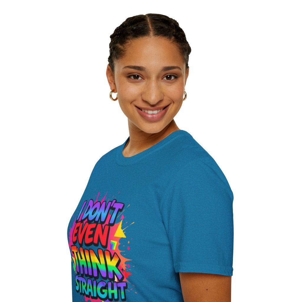 Pride T-Shirt, Unisex Graphic Tee, "I don't even think straight" - EqualiTees.Me