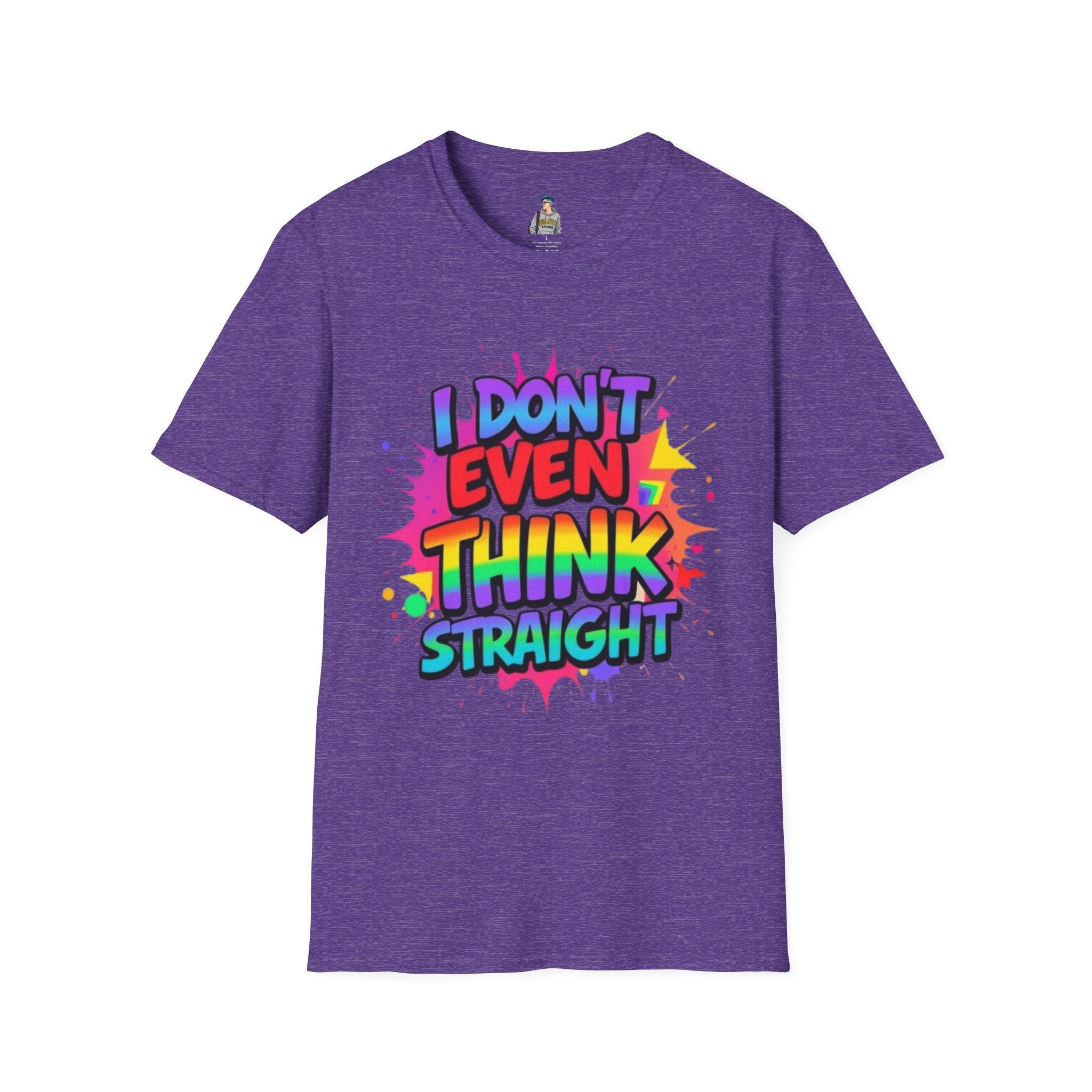 Pride T-Shirt, Unisex Graphic Tee, "I don't even think straight" - EqualiTees.Me