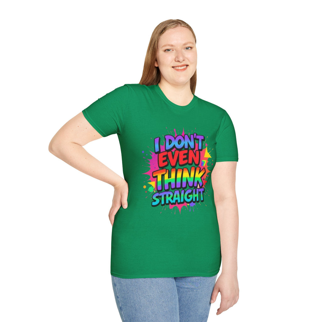 Pride T-Shirt, Unisex Graphic Tee, "I don't even think straight" - EqualiTees.Me