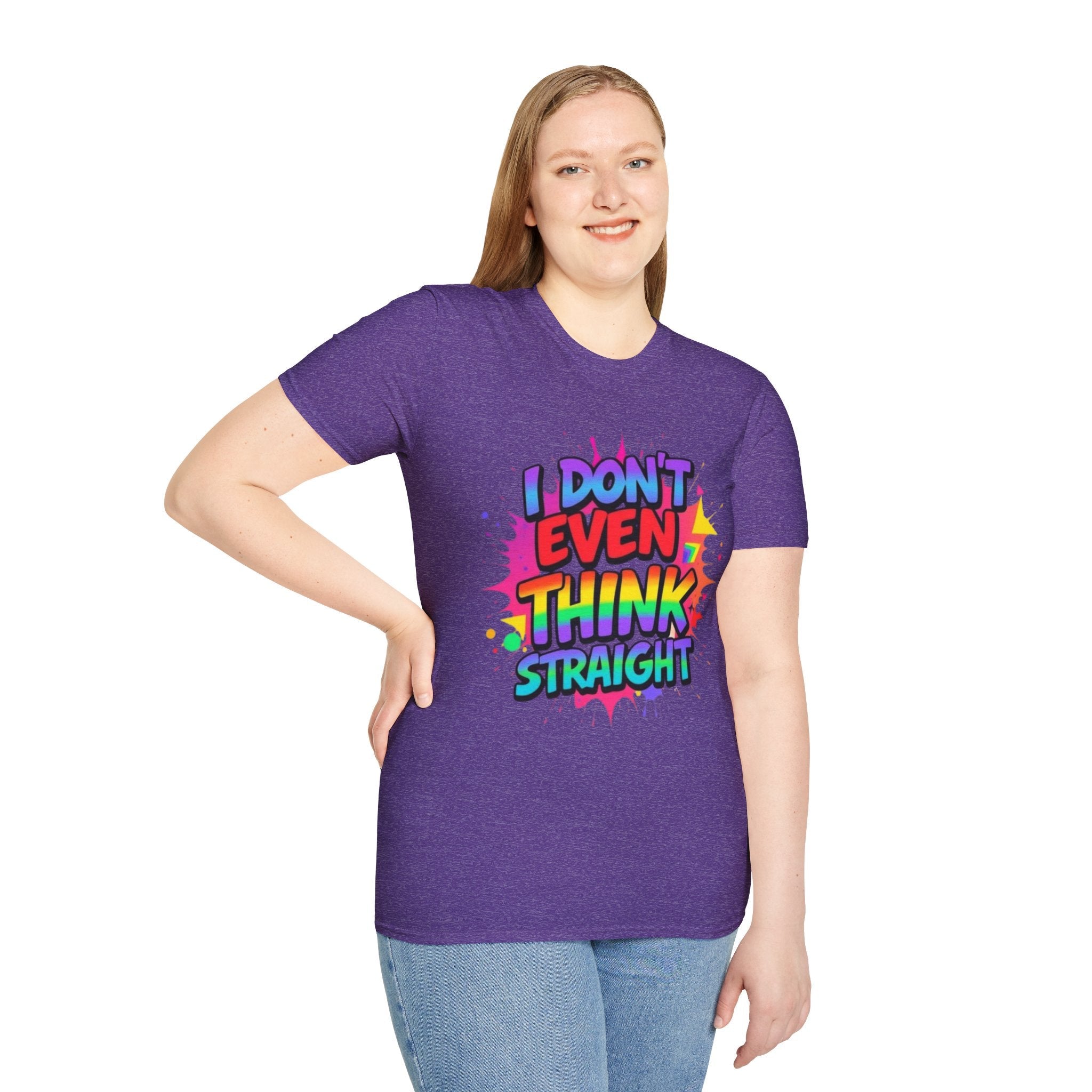 Pride T-Shirt, Unisex Graphic Tee, "I don't even think straight" - EqualiTees.Me