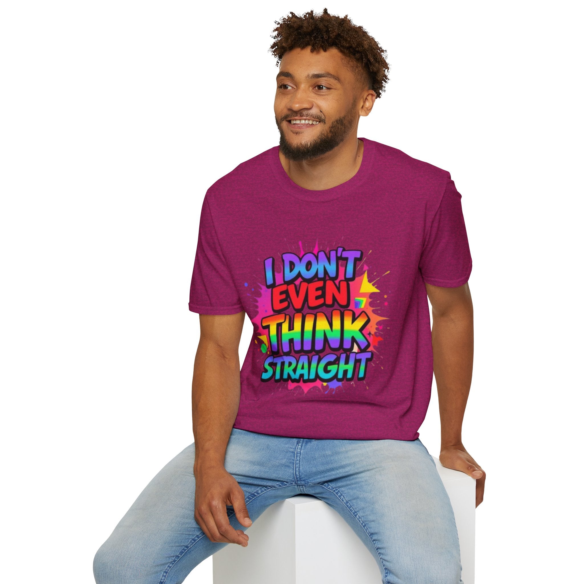 Pride T-Shirt, Unisex Graphic Tee, "I don't even think straight" - EqualiTees.Me