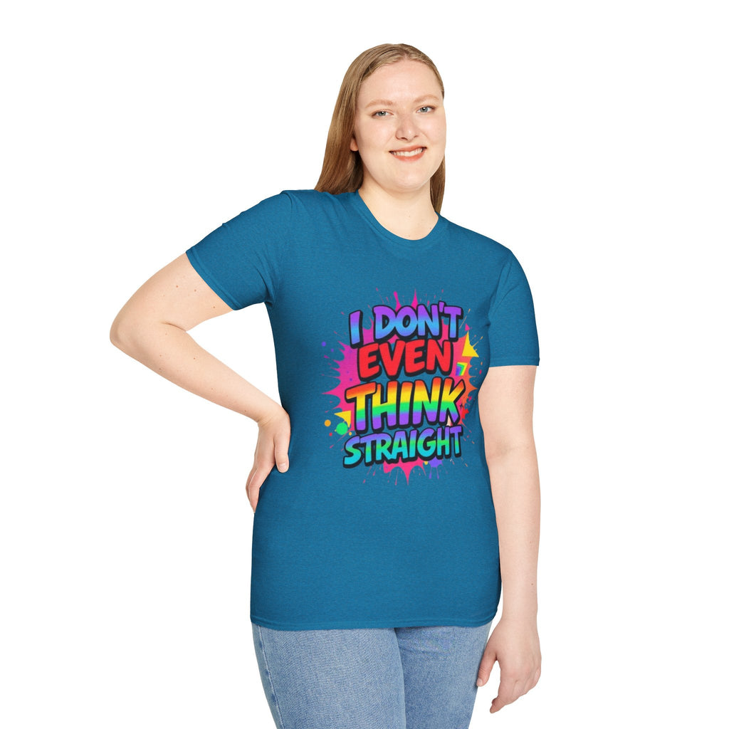 Pride T-Shirt, Unisex Graphic Tee, "I don't even think straight" - EqualiTees.Me