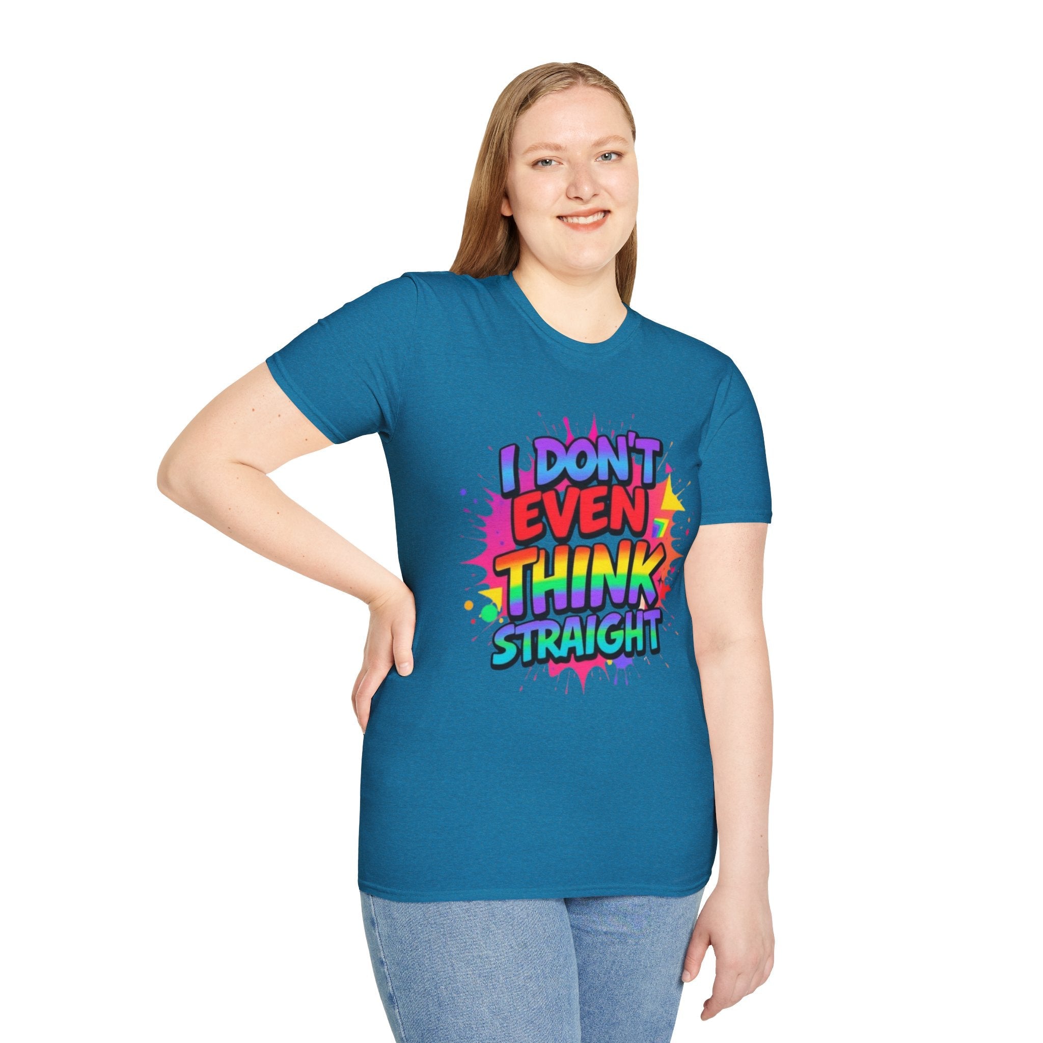 Pride T-Shirt, Unisex Graphic Tee, "I don't even think straight" - EqualiTees.Me