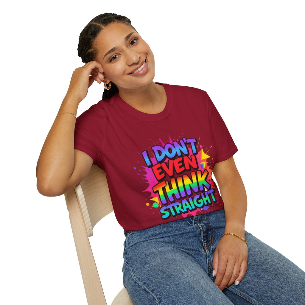 Pride T-Shirt, Unisex Graphic Tee, "I don't even think straight" - EqualiTees.Me