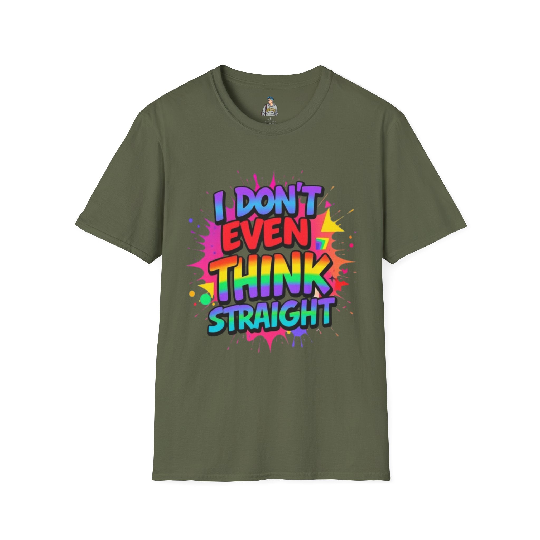 Pride T-Shirt, Unisex Graphic Tee, "I don't even think straight" - EqualiTees.Me