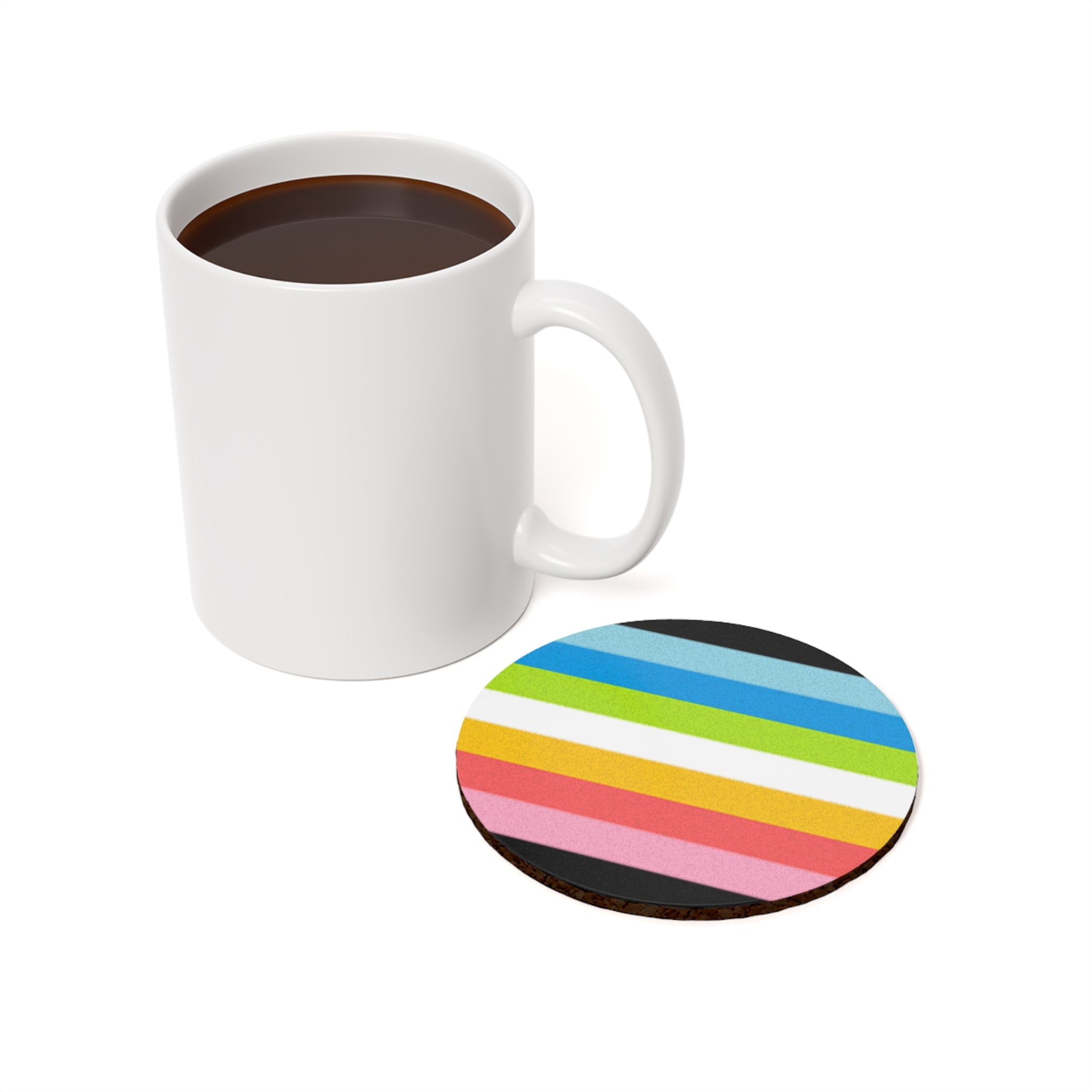 Queer Pride Cork Back Coaster Set - Fun and Vibrant Drinkware - EqualiTees.Me
