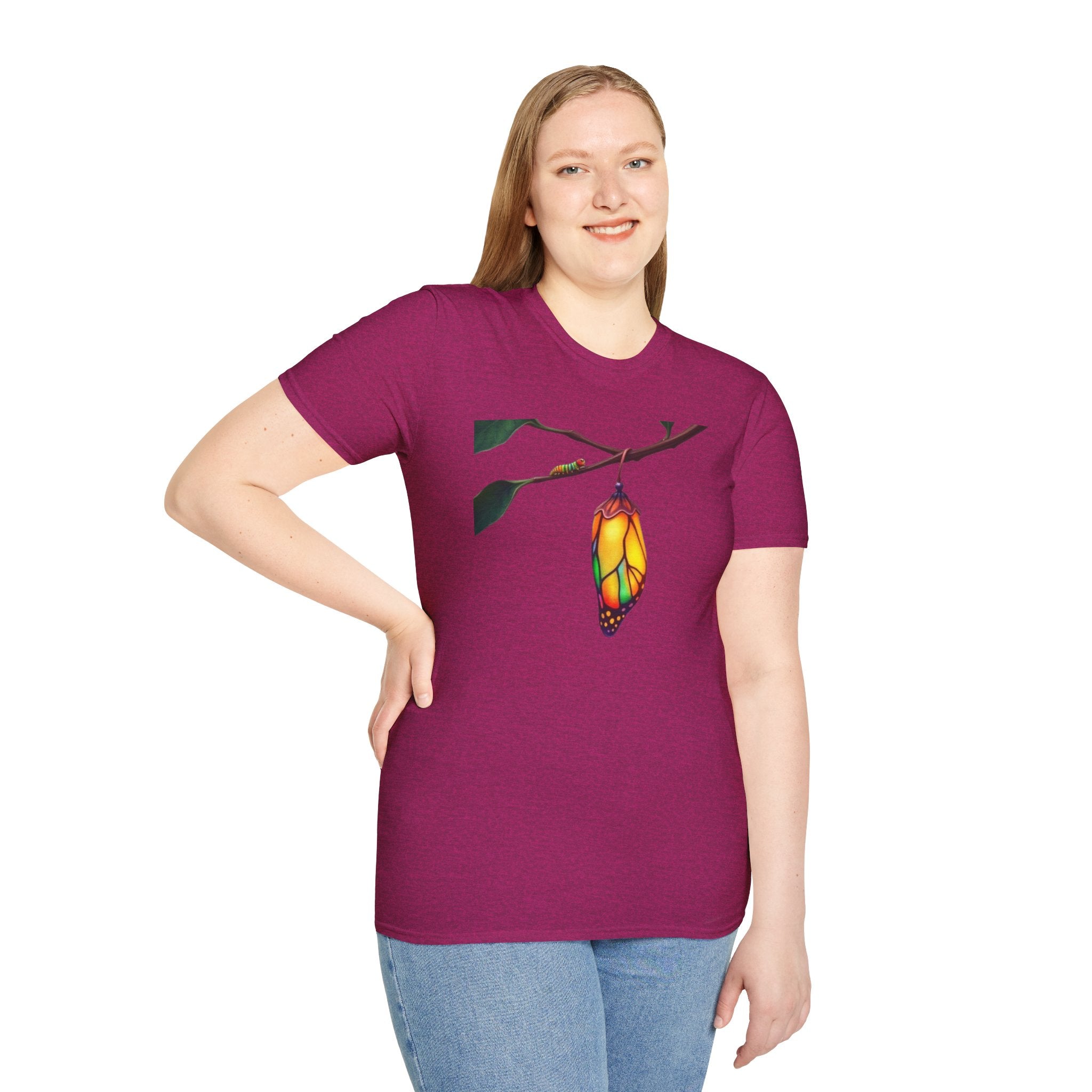 Rainbow Butterfly Cocoon Pride T-Shirt | Unisex Softstyle Tee - EqualiTees.Me