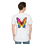 Rainbow Butterfly Cocoon Pride T-Shirt | Unisex Softstyle Tee - EqualiTees.Me