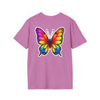 Rainbow Butterfly Cocoon Pride T-Shirt | Unisex Softstyle Tee - EqualiTees.Me