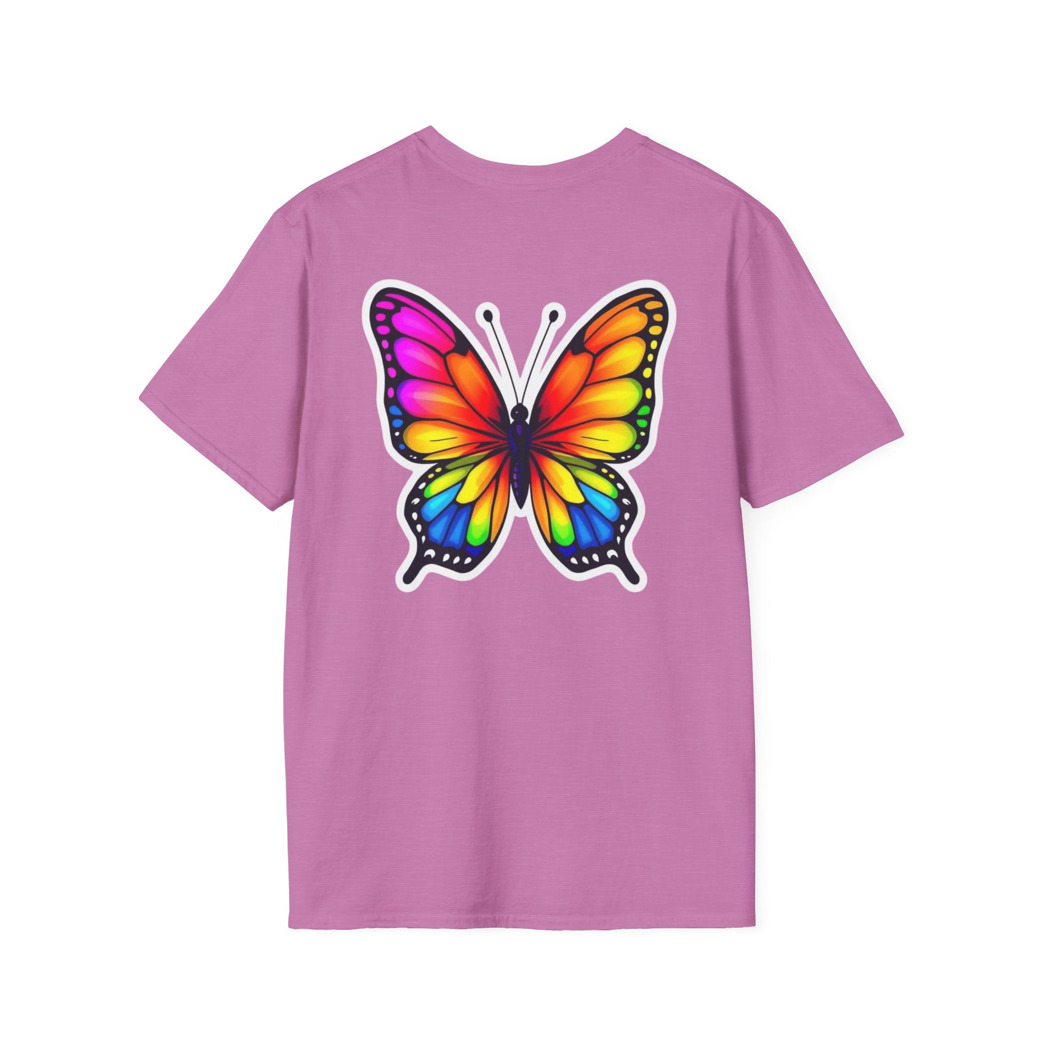 Rainbow Butterfly Cocoon Pride T-Shirt | Unisex Softstyle Tee - EqualiTees.Me