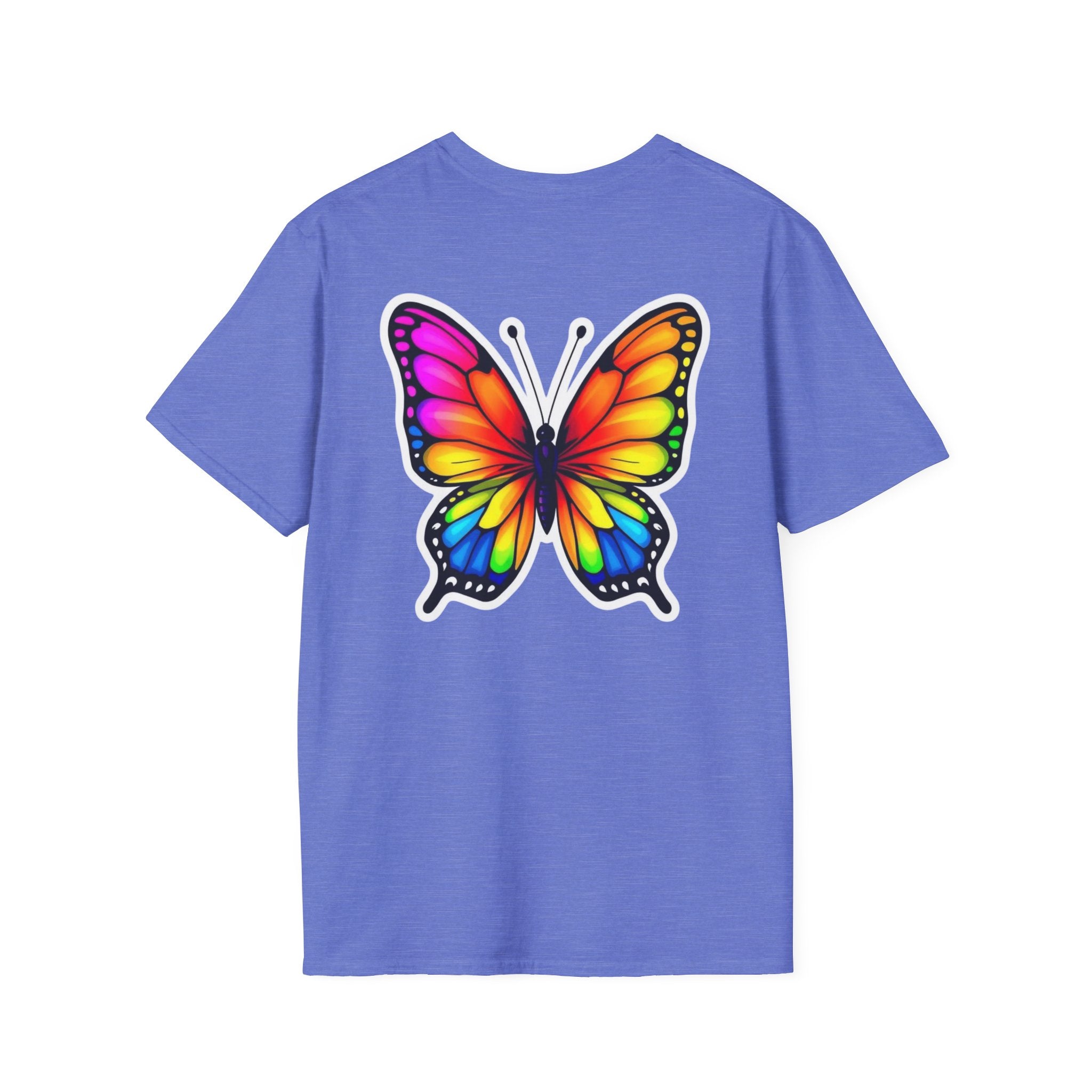 Rainbow Butterfly Cocoon Pride T-Shirt | Unisex Softstyle Tee - EqualiTees.Me