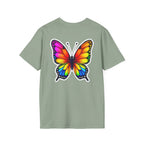 Rainbow Butterfly Cocoon Pride T-Shirt | Unisex Softstyle Tee - EqualiTees.Me