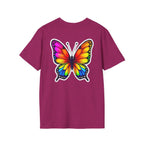 Rainbow Butterfly Cocoon Pride T-Shirt | Unisex Softstyle Tee - EqualiTees.Me