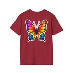 Rainbow Butterfly Cocoon Pride T-Shirt | Unisex Softstyle Tee - EqualiTees.Me