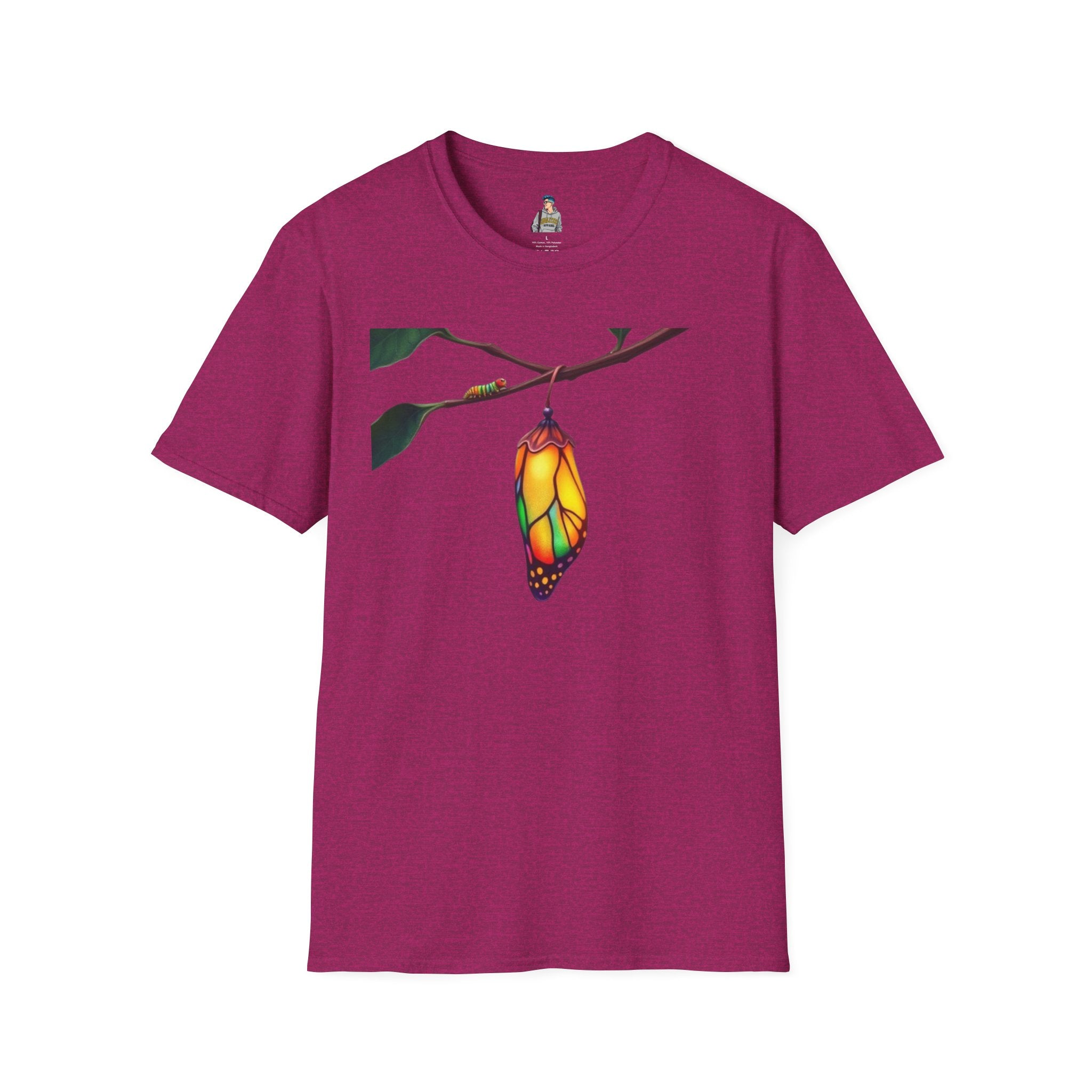 Rainbow Butterfly Cocoon Pride T-Shirt | Unisex Softstyle Tee - EqualiTees.Me