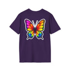 Rainbow Butterfly Cocoon Pride T-Shirt | Unisex Softstyle Tee - EqualiTees.Me