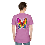 Rainbow Butterfly Cocoon Pride T-Shirt | Unisex Softstyle Tee - EqualiTees.Me