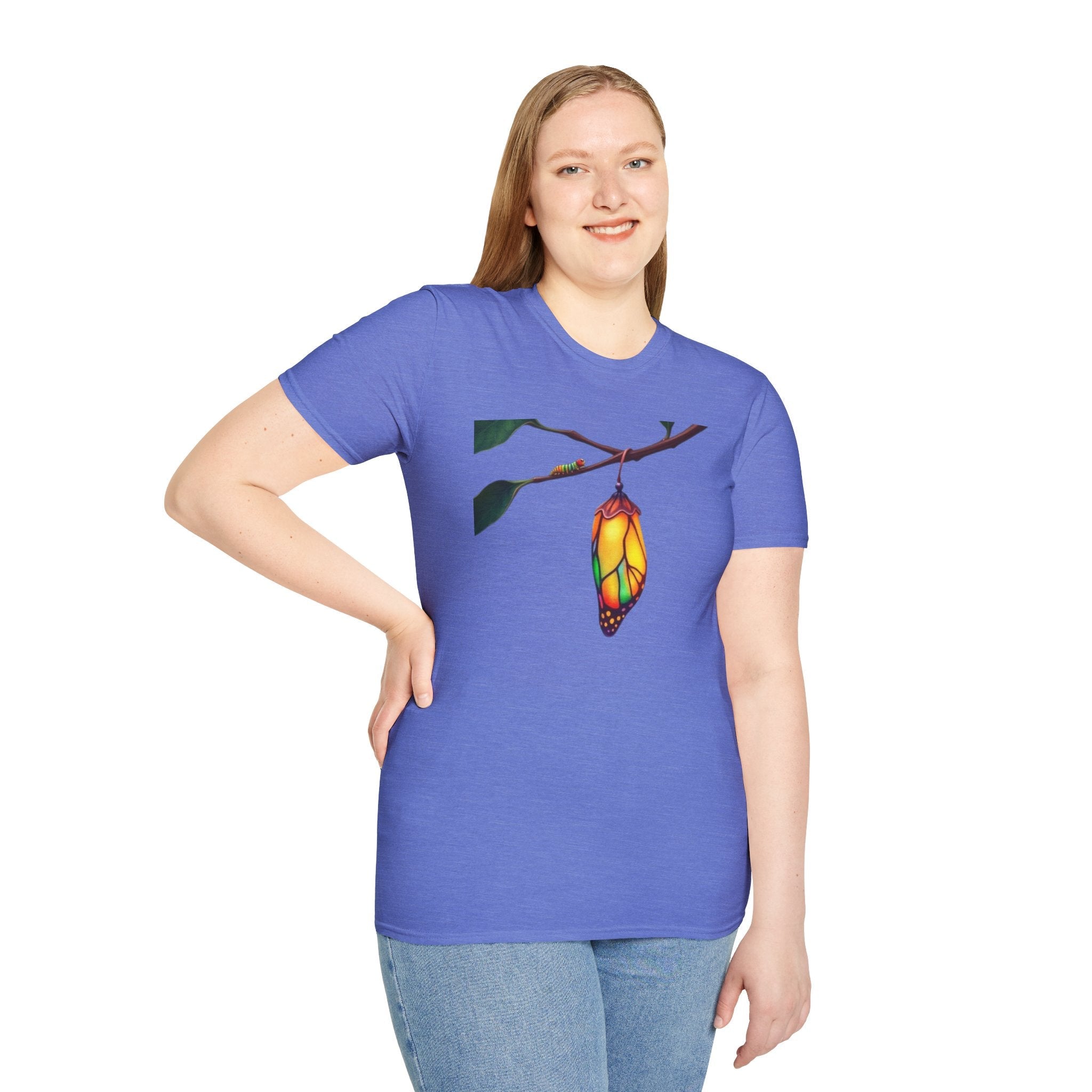 Rainbow Butterfly Cocoon Pride T-Shirt | Unisex Softstyle Tee - EqualiTees.Me