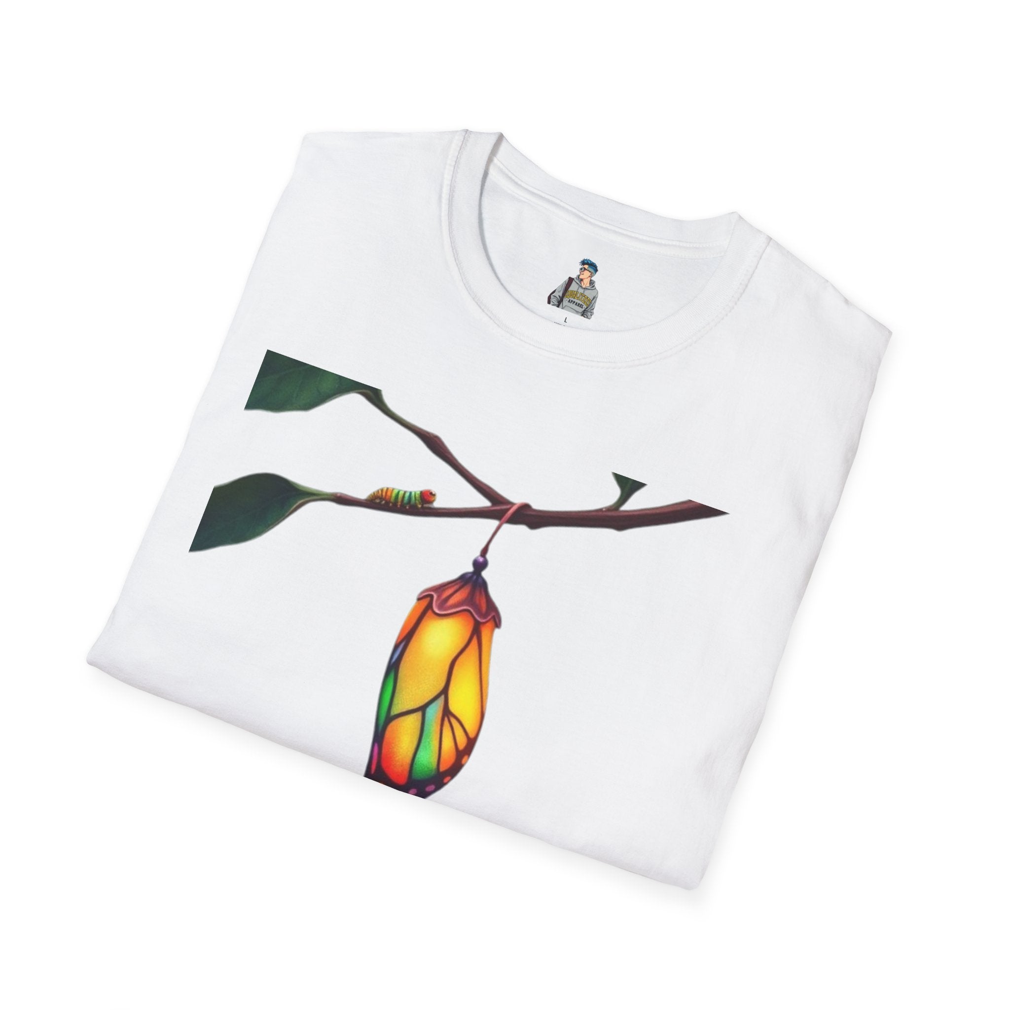 Rainbow Butterfly Cocoon Pride T-Shirt | Unisex Softstyle Tee - EqualiTees.Me