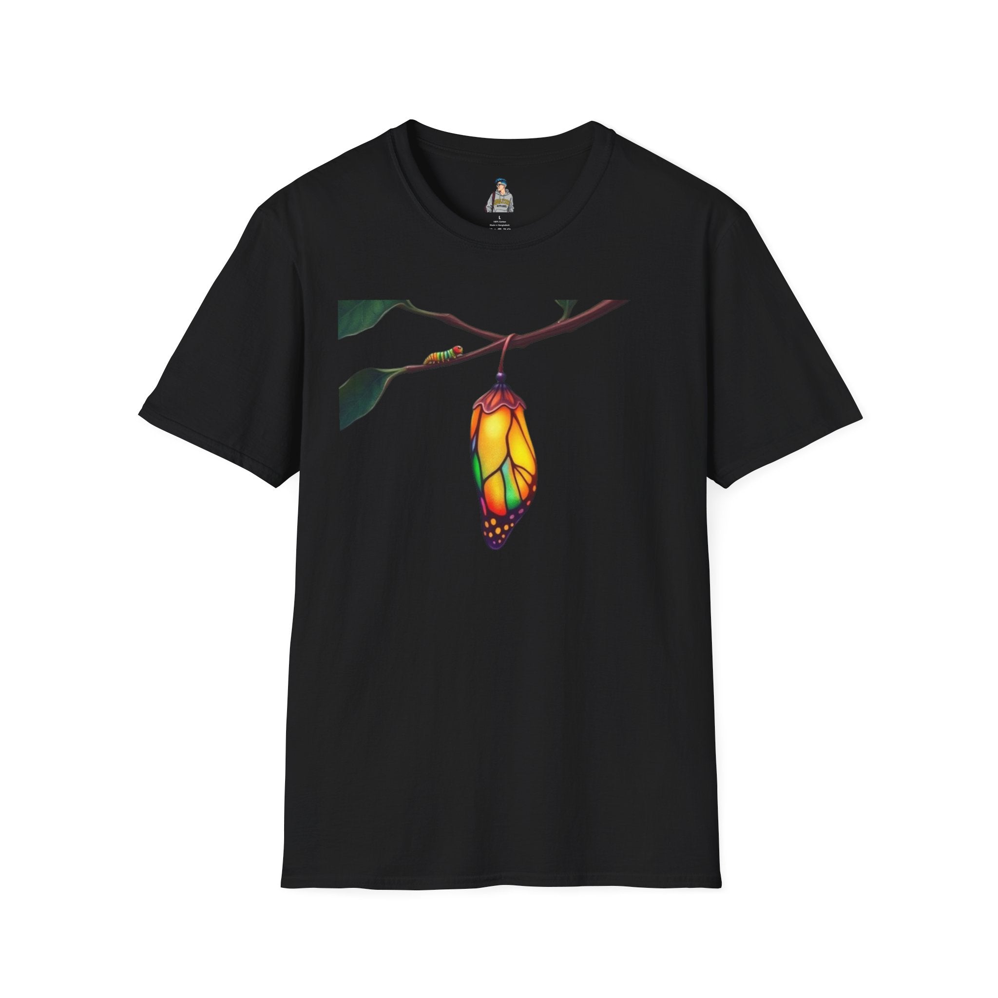 Rainbow Butterfly Cocoon Pride T-Shirt | Unisex Softstyle Tee - EqualiTees.Me