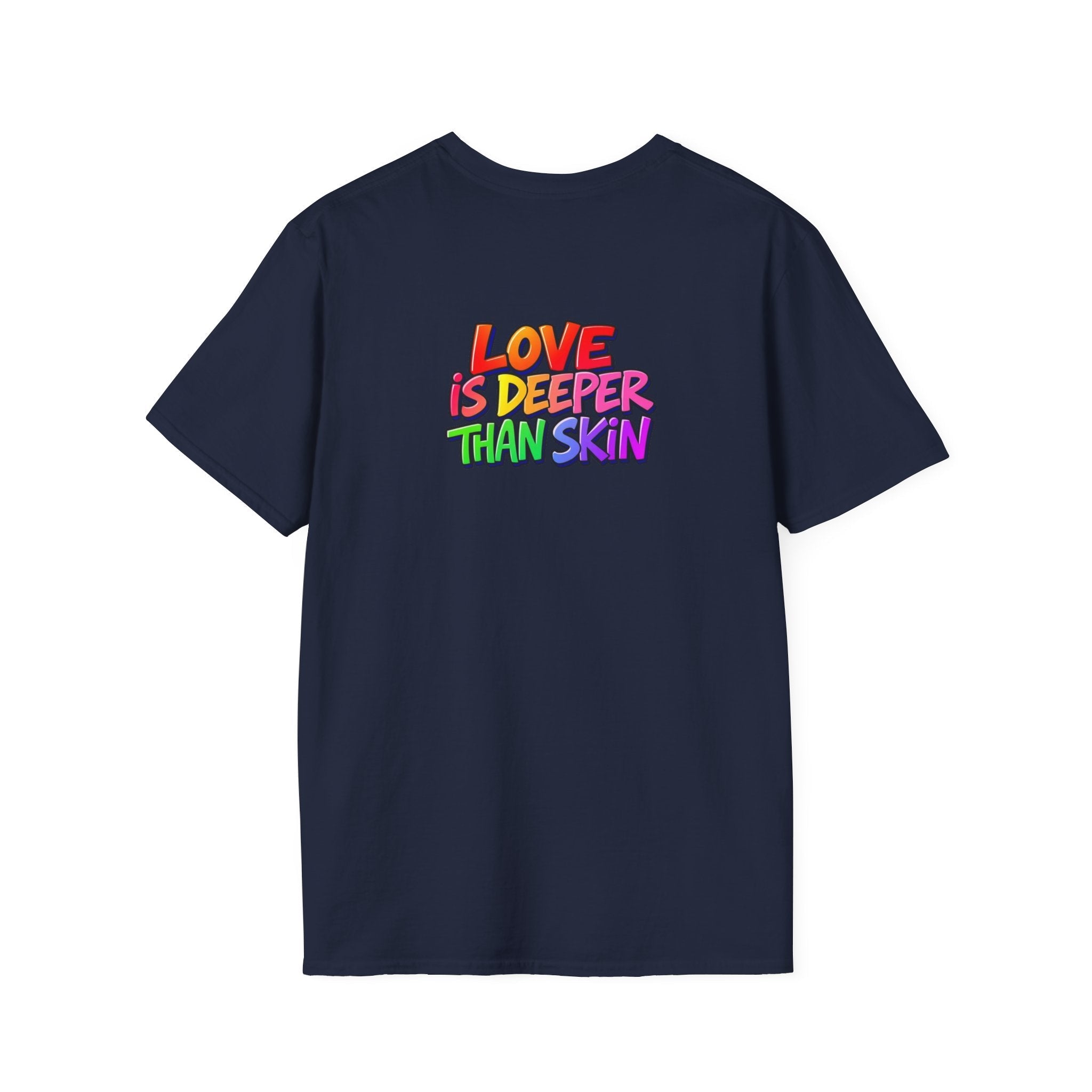 Rainbow Skeleton Love is Deeper Than Skin T-Shirt | Unisex Casual Tee - EqualiTees.Me