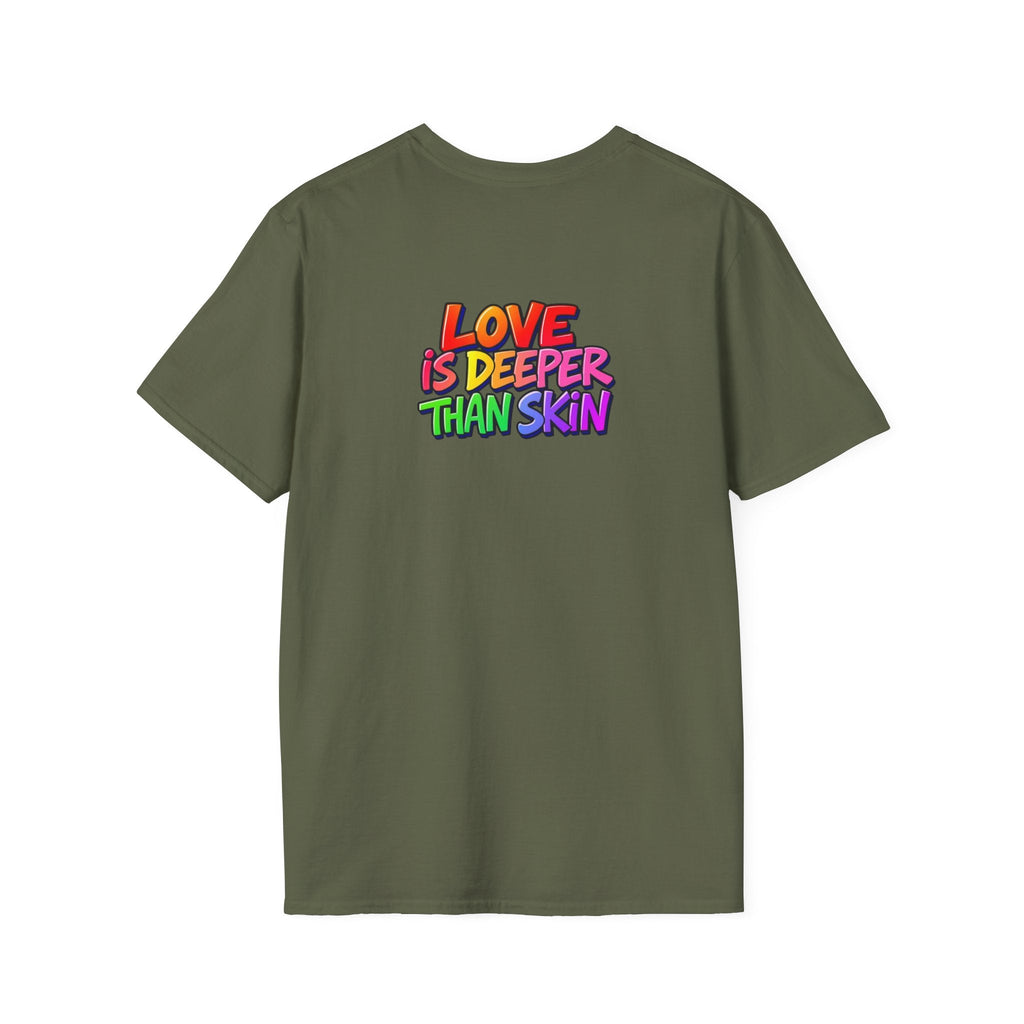 Rainbow Skeleton Love is Deeper Than Skin T-Shirt | Unisex Casual Tee - EqualiTees.Me