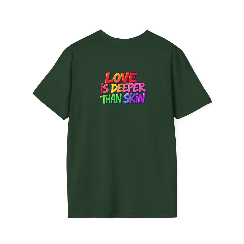 Rainbow Skeleton Love is Deeper Than Skin T-Shirt | Unisex Casual Tee - EqualiTees.Me