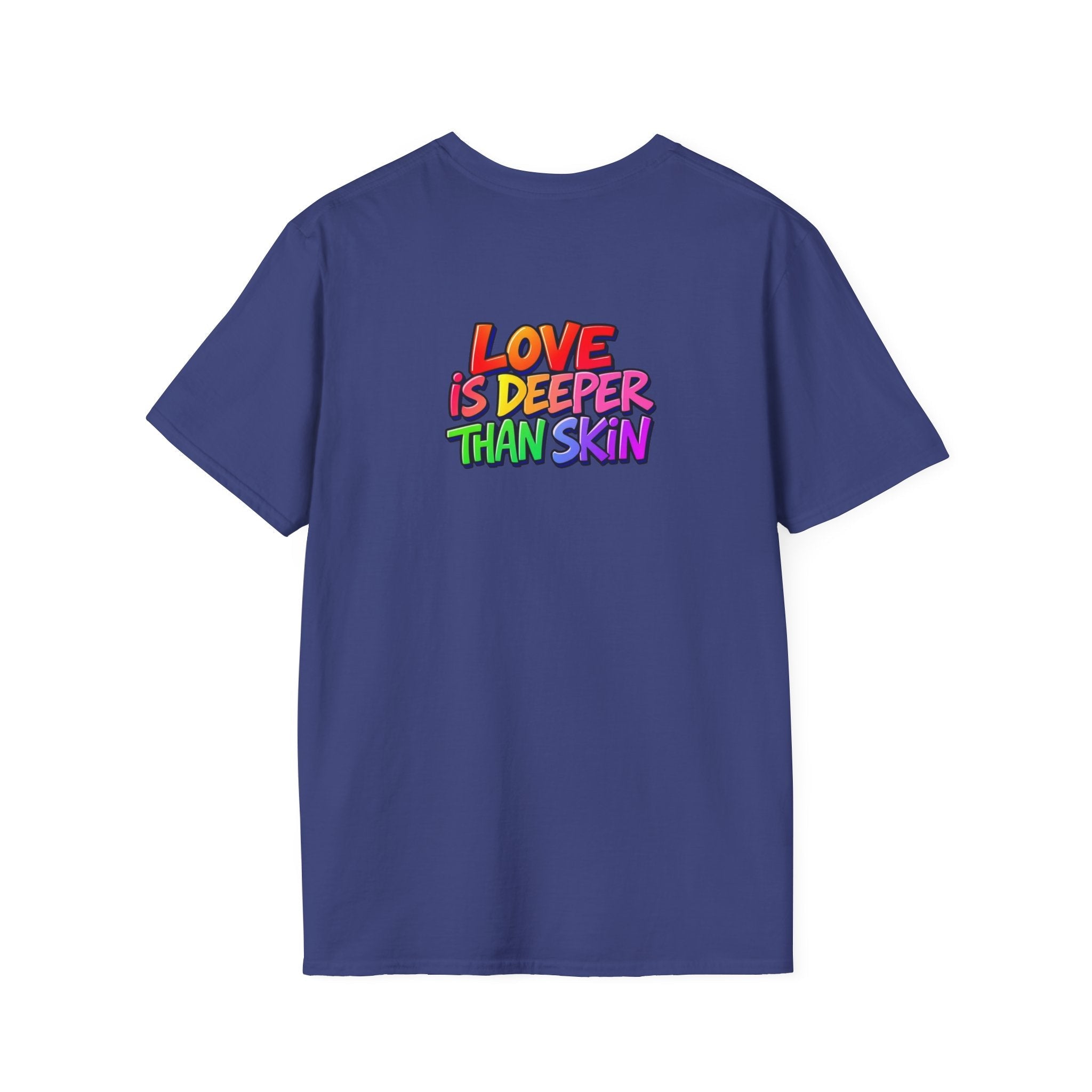 Rainbow Skeleton Love is Deeper Than Skin T-Shirt | Unisex Casual Tee - EqualiTees.Me
