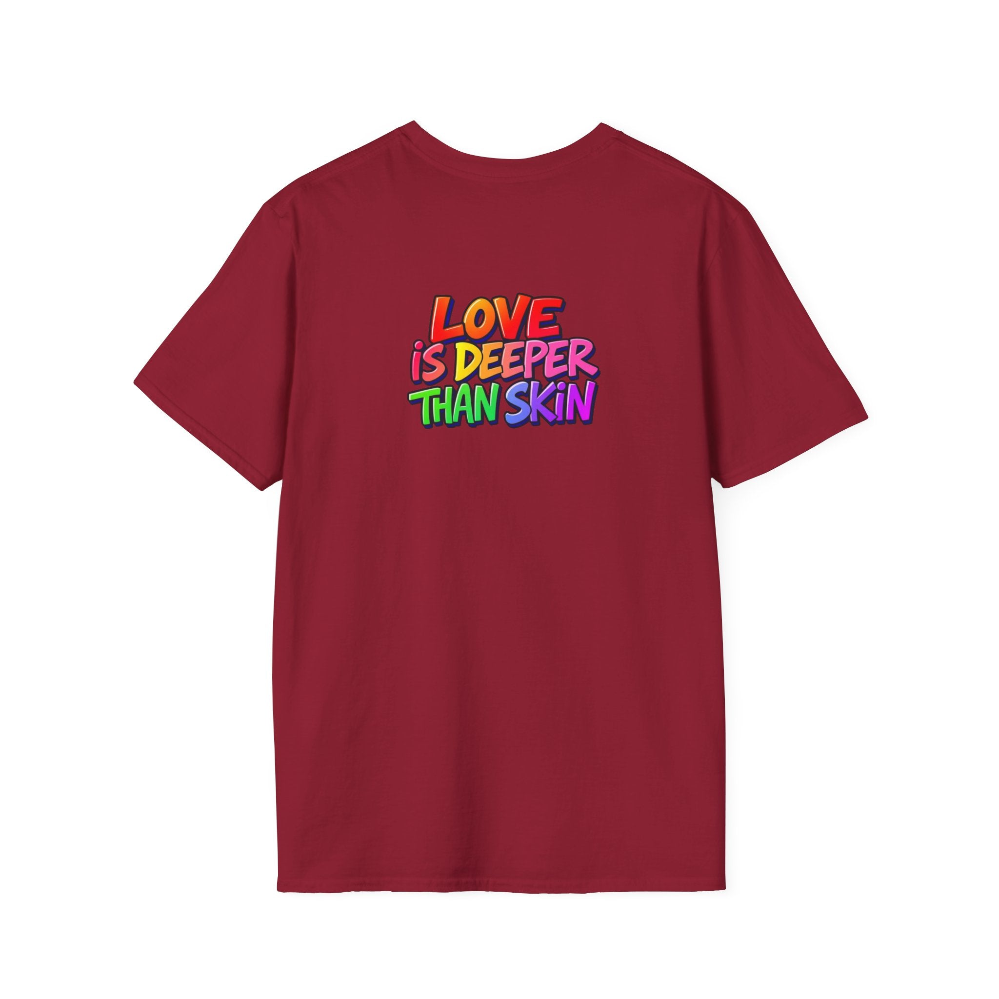 Rainbow Skeleton Love is Deeper Than Skin T-Shirt | Unisex Casual Tee - EqualiTees.Me