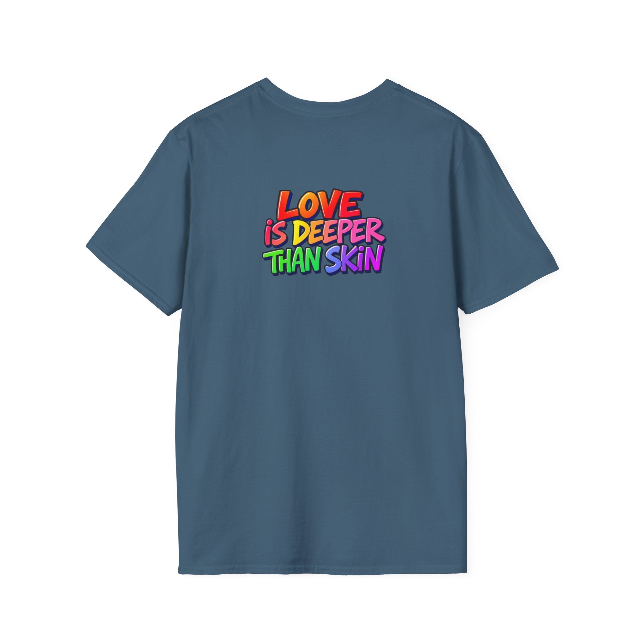 Rainbow Skeleton Love is Deeper Than Skin T-Shirt | Unisex Casual Tee - EqualiTees.Me