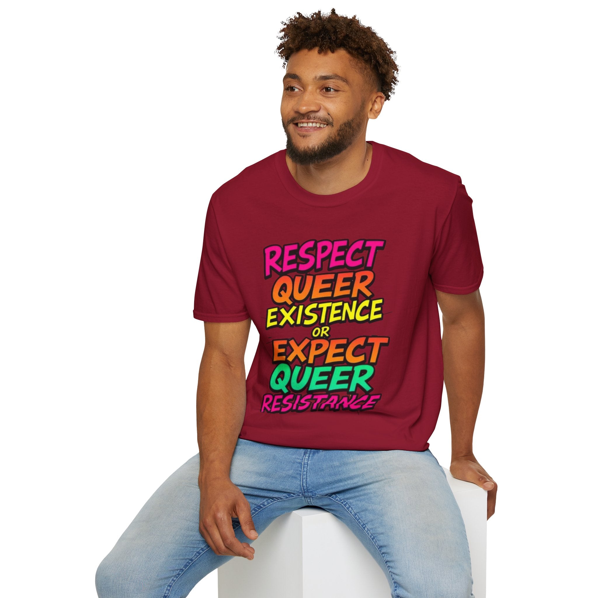 Respect Queer Existence or Expect Queer Resistance T-Shirt - EqualiTees.Me