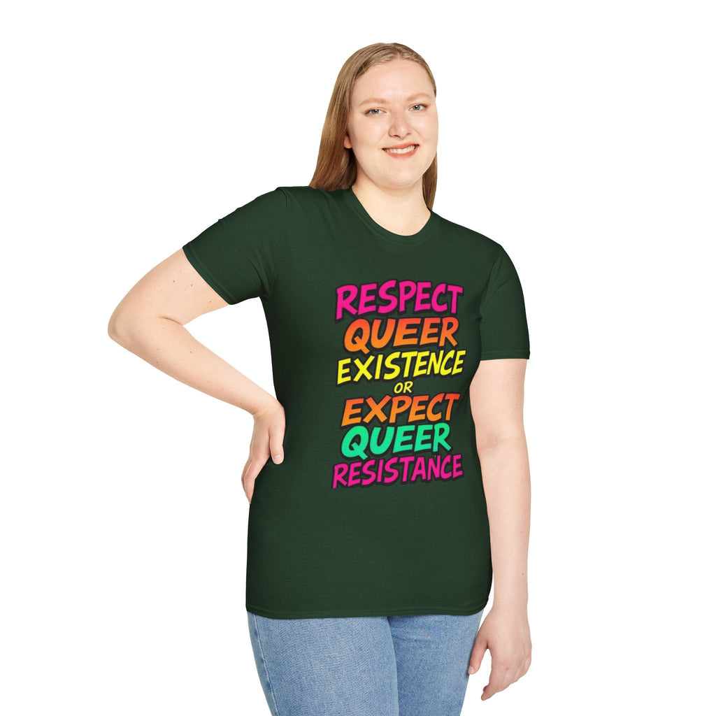 Respect Queer Existence or Expect Queer Resistance T-Shirt - EqualiTees.Me