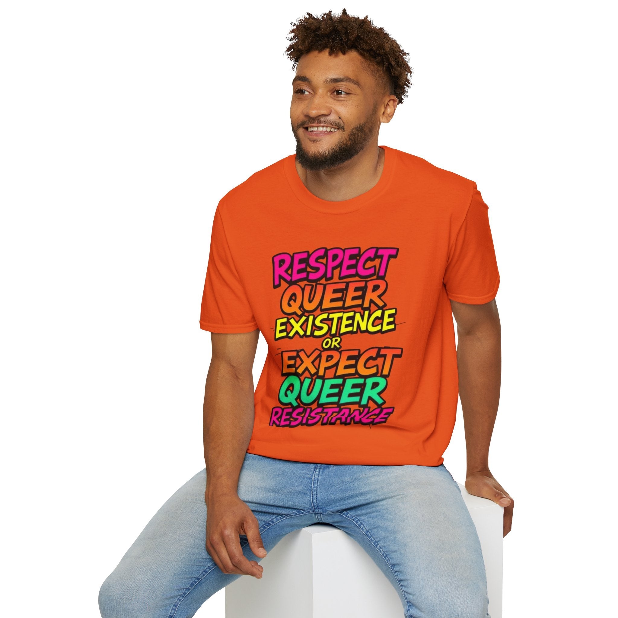 Respect Queer Existence or Expect Queer Resistance T-Shirt - EqualiTees.Me